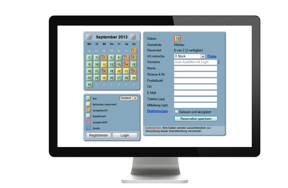 Tageskarte Gemeinde Reservation